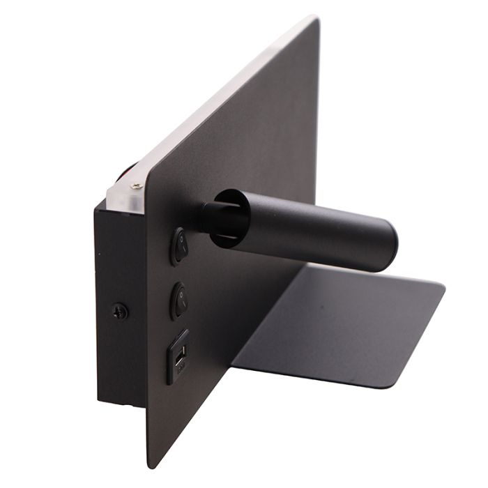 Moderne Wandleuchte Schwarz, Stanley, 10W, 4000K LED, mit Schalter