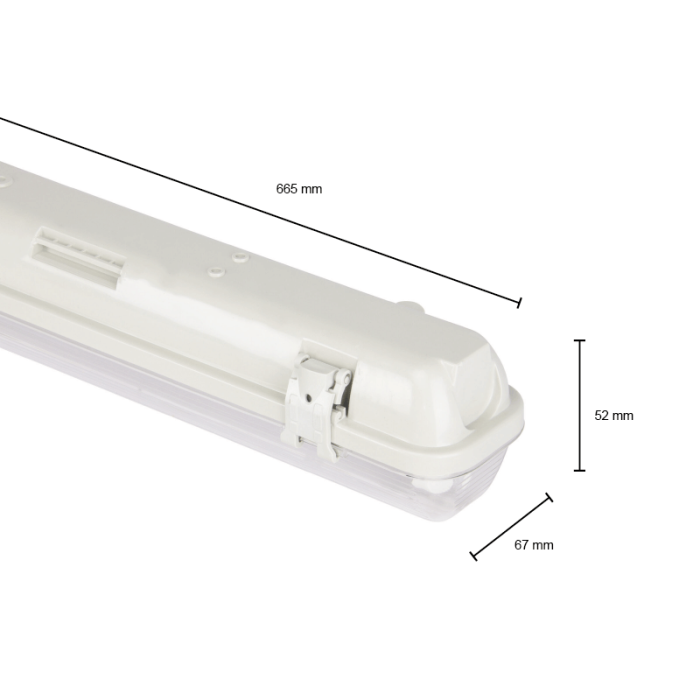 60 cm wasserfeste LED Leuchtstofflampe - Dura - Für 1 Röhre - IP65