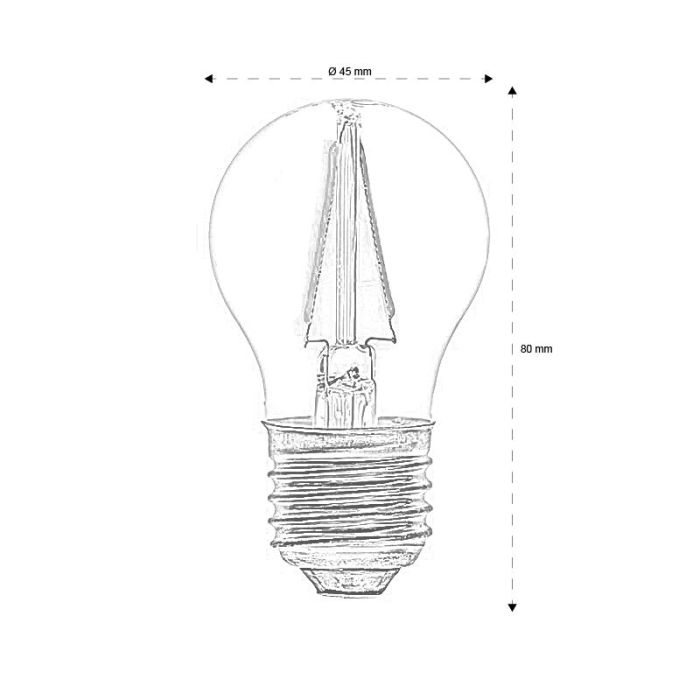 E27 Filament Lichtquelle Sjors, 1,5w Extra gemütlich Weiß IP44