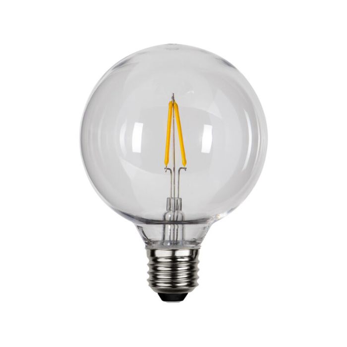 Kunststoff Lampe G95 E27 für außen, 2700K, transparent