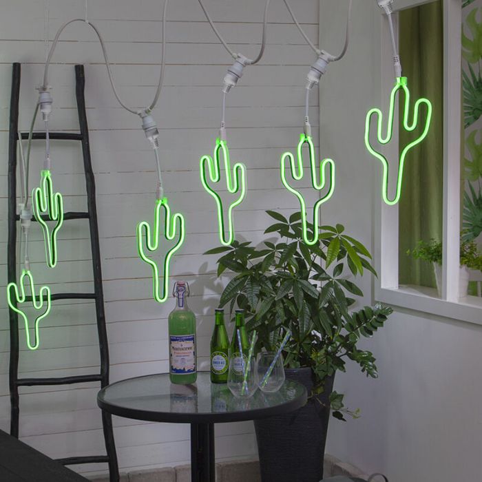 Kunststoff Lichterkette Lampe Grün, Cactus, IP44