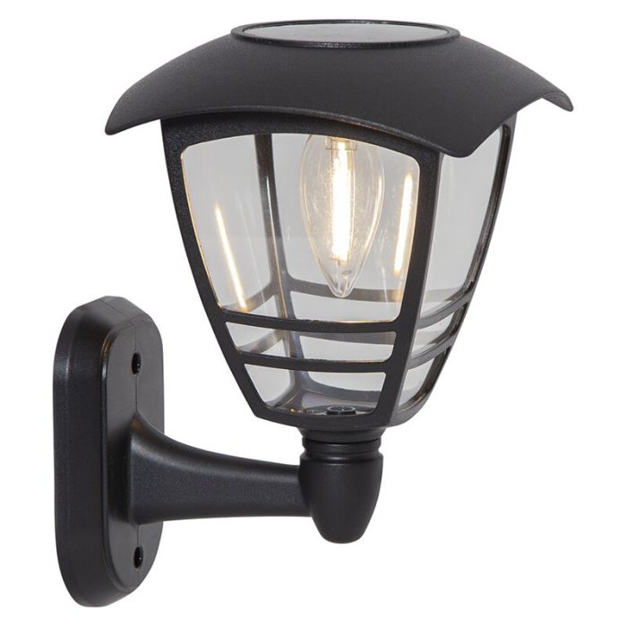 Antik Solar Außen Wandleuchte Schwarz, Adne, 0,03W, 3000K LED, IP44