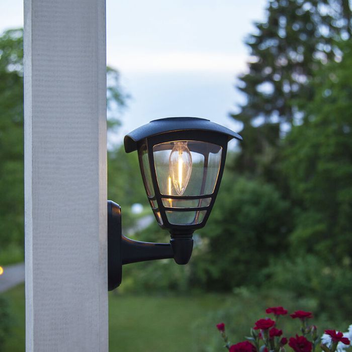 Antik Solar Außen Wandleuchte Schwarz, Adne, 0,03W, 3000K LED, IP44