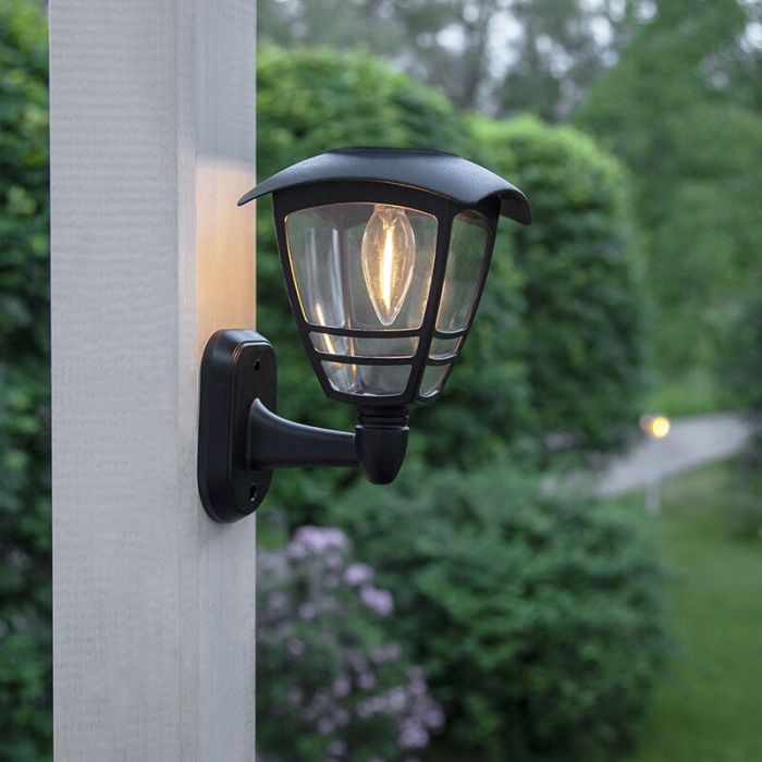 Antik Solar Außen Wandleuchte Schwarz, Adne, 0,03W, 3000K LED, IP44