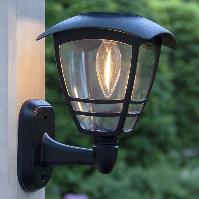 Antik Solar Außen Wandleuchte Schwarz, Adne, 0,03W, 3000K LED, IP44