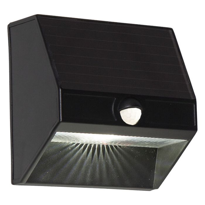 Kunststoff Solar Außen Wandleuchte Schwarz, Amier, 0,06W, 5000K LED, IP44