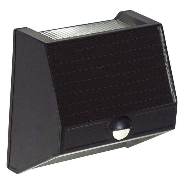 Kunststoff Solar Außen Wandleuchte Schwarz, Amier, 0,06W, 5000K LED, IP44