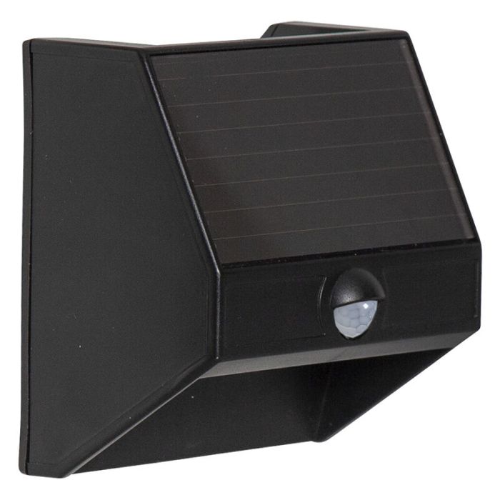 Kunststoff Solar Außen Wandleuchte Schwarz, Amier, 0,06W, 5000K LED, IP44