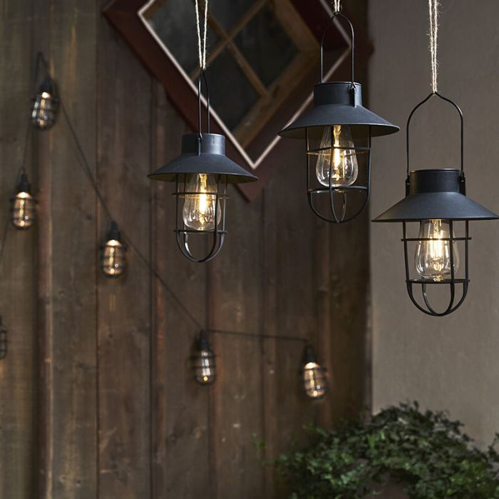 Industrielle Außenleuchte Schwarz, Adrienne, 0,03W, 3000K LED, IP44