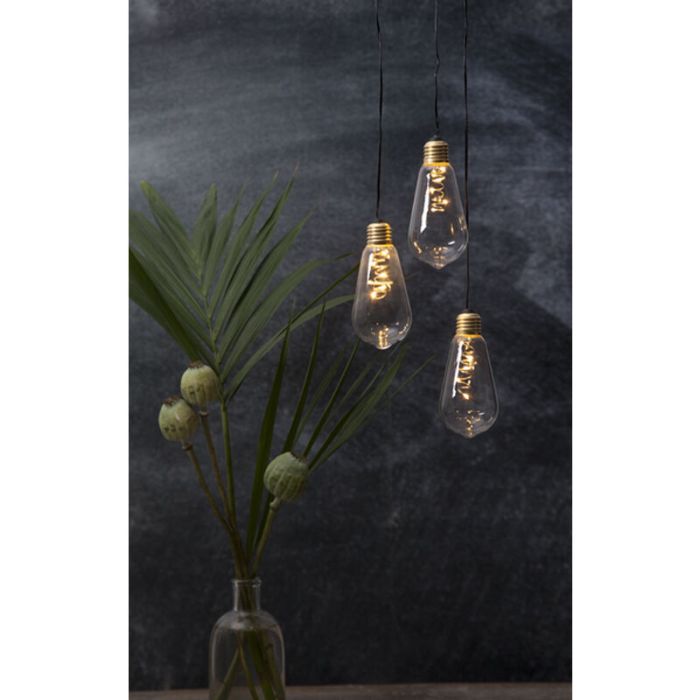 Transparente Edison-Lampe im Akkubetrieb