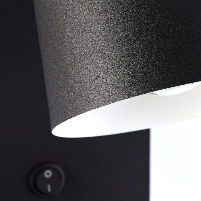 Metall Wandstrahler Schwarz, Charita
