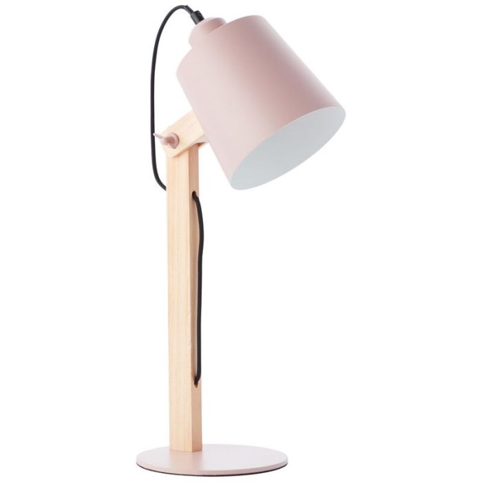 Holz Tischleuchte Rosa, Dorina, mit Schalter
