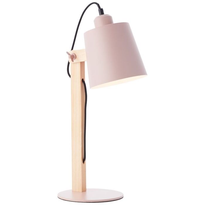 Holz Tischleuchte Rosa, Dorina, mit Schalter