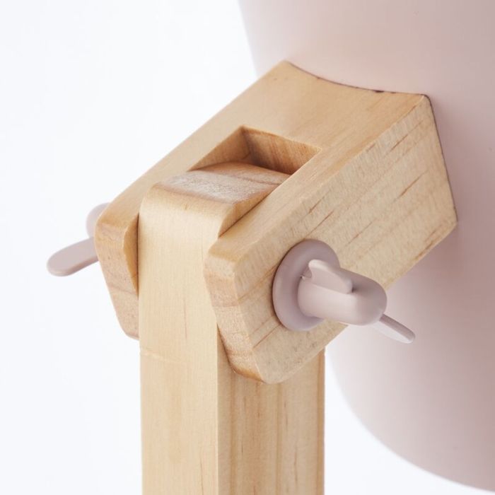 Holz Tischleuchte Rosa, Dorina, mit Schalter