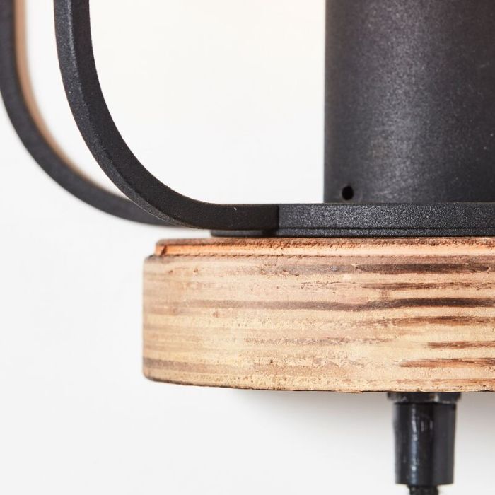Holz Wandleuchte Schwarz, Taede, mit Schalter