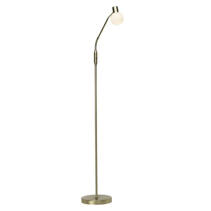 Metall Stehlampe Messing, Jaydah, mit Schalter