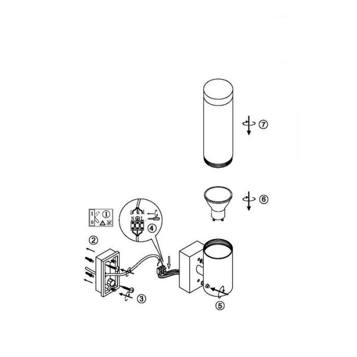 Moderne Außenleuchte Anthrazit, Jaydee, 4W, 4000K LED, IP44