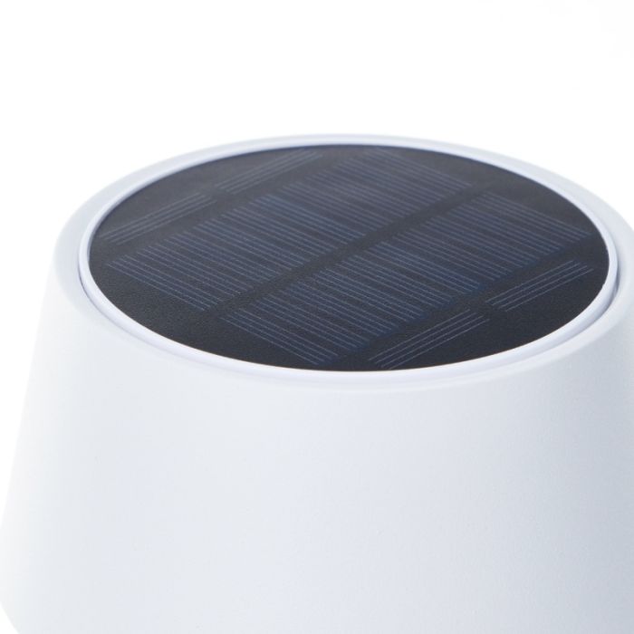 Moderne Solar Außen Wandleuchte Weiß, Soumaya, 4W, 3000K LED, IP44, 3-stufig dimmbar