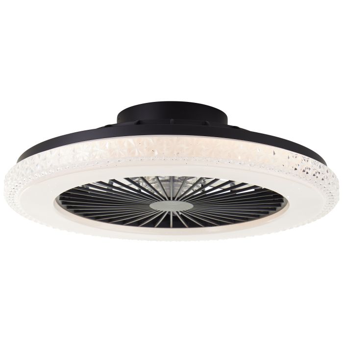 Moderne Deckenventilator Schwarz, Baki, 40W, RGBW LED, mit Fernbedienung