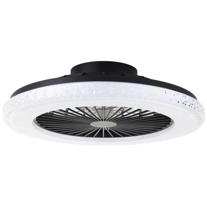 Moderne Deckenventilator Schwarz, Baki, 40W, RGBW LED, mit Fernbedienung