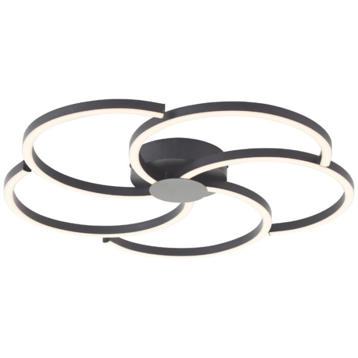 Design Deckenleuchte Schwarz, Somia, 32W, 3000K LED, 3-stufig dimmbar