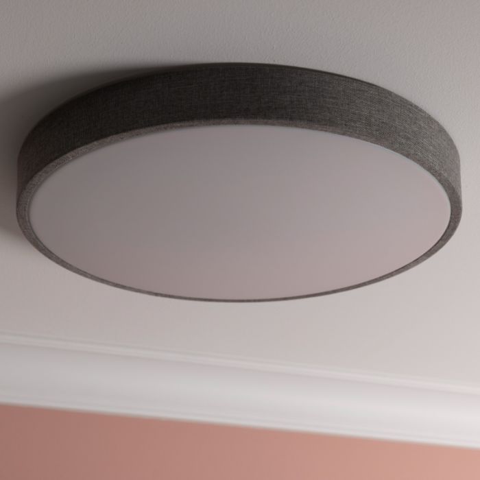 Landhaus Deckenlampe Grau, Soeraya, 36W, warm- bis kaltweiß einstellbare LED, mit Fernbedienung