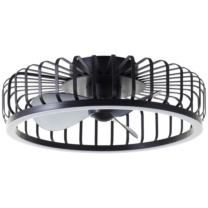 Moderne Deckenventilator Schwarz, Tolga, 36W, 2700K-4000K-6500K LED, mit Fernbedienung