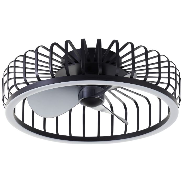 Moderne Deckenventilator Schwarz, Tolga, 36W, 2700K-4000K-6500K LED, mit Fernbedienung