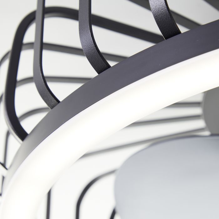 Moderne Deckenventilator Schwarz, Tolga, 36W, 2700K-4000K-6500K LED, mit Fernbedienung