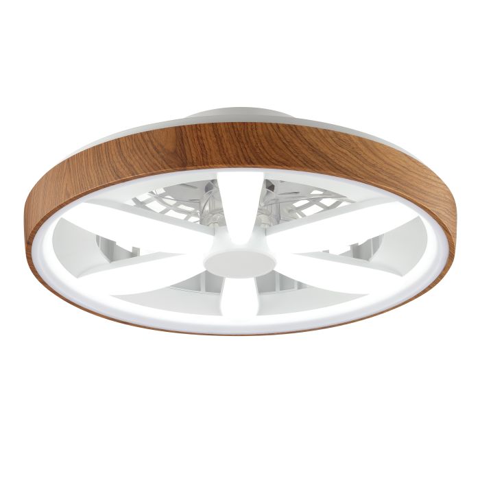 Kunststoff Deckenventilator Holz, Roos, 48W, RGBW LED, mit Fernbedienung