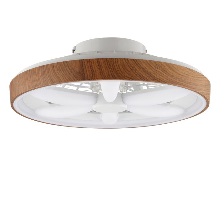 Kunststoff Deckenventilator Holz, Roos, 48W, RGBW LED, mit Fernbedienung