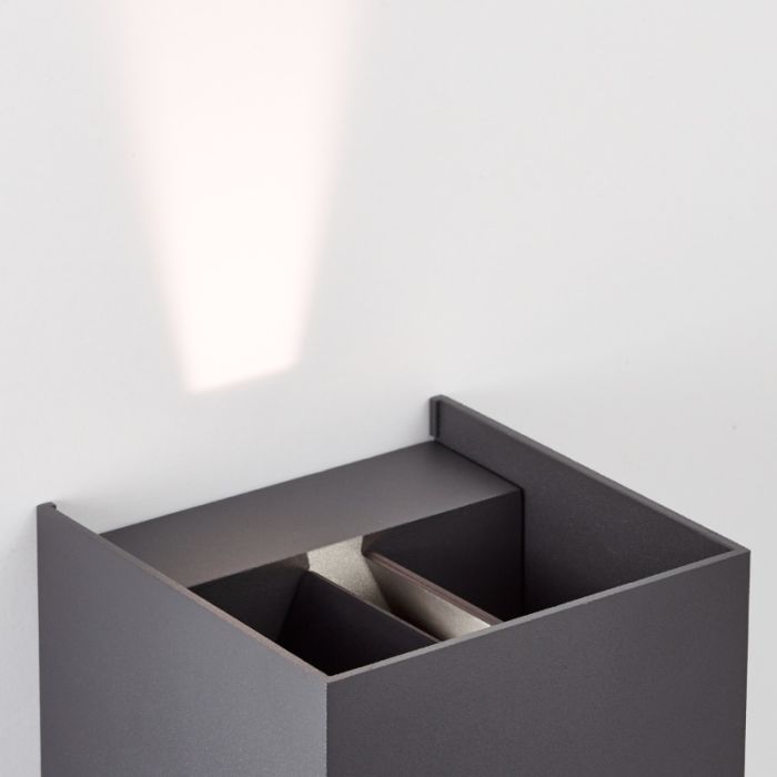 Moderne Up down Wandleuchte Grau, Romar, 6,5W, 3000K LED, IP44