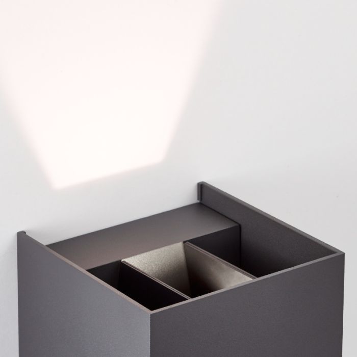 Moderne Up down Wandleuchte Grau, Romar, 6,5W, 3000K LED, IP44