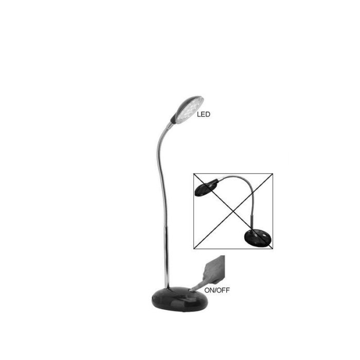 Kunststoff Schreibtischlampe Schwarz, Marenthe, 2W, 6000K LED, mit Schalter