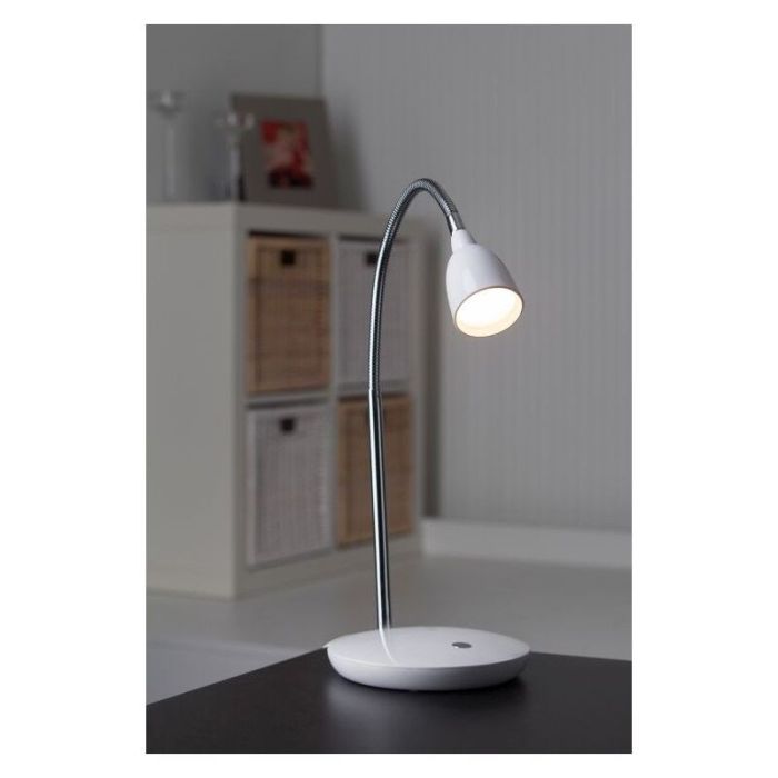Kunststoff Schreibtischlampe Weiß, Kit, 3W, 3000K LED, mit Schalter