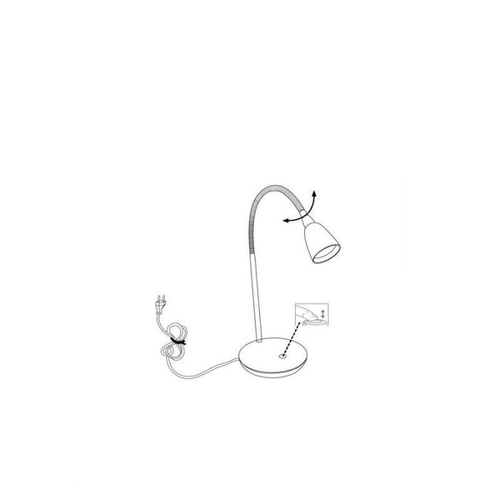 Kunststoff Schreibtischlampe Weiß, Kit, 3W, 3000K LED, mit Schalter