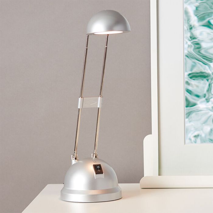Moderne Schreibtischlampe Grau, Louna, 6W, 2700K LED, mit Schalter