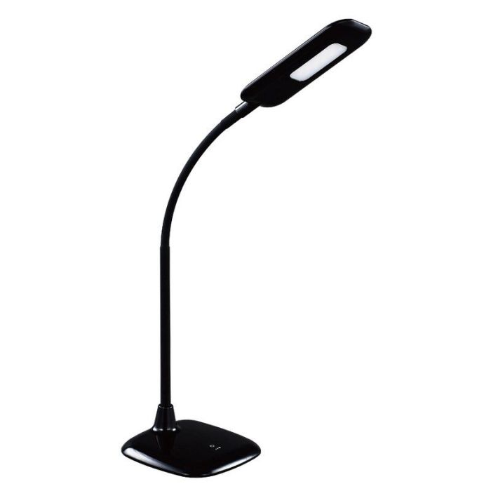 Kunststoff Schreibtischlampe Schwarz, Jenoah, 5W, 6000K LED, mit Touch-Dimmer
