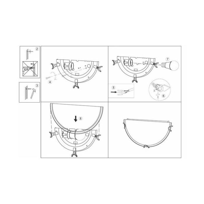 Glas Wandstrahler Transparent, Alisson