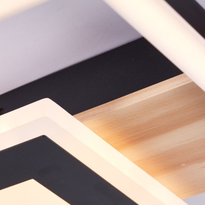 Design Deckenleuchte Schwarz, Zakiya, 24W, 3000K LED