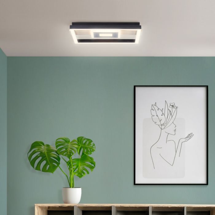 Design Deckenleuchte Schwarz, Zakiya, 24W, 3000K LED