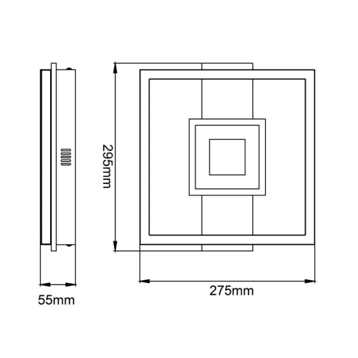 Design Deckenleuchte Schwarz, Zakiya, 24W, 3000K LED