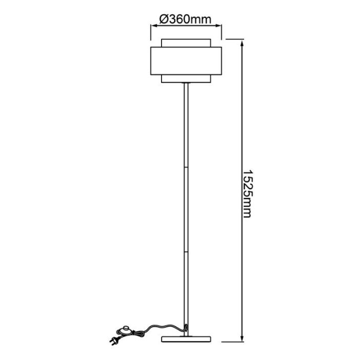 Landhaus Stehlampe Beige, Gerbert, mit Schalter