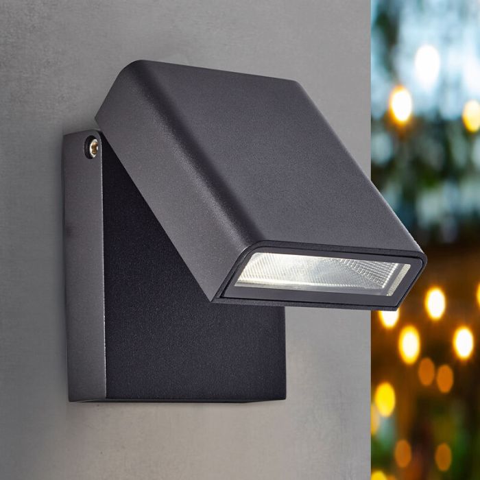 Moderne Außenleuchte Schwarz, Malte, 7W, 4000K LED, IP44