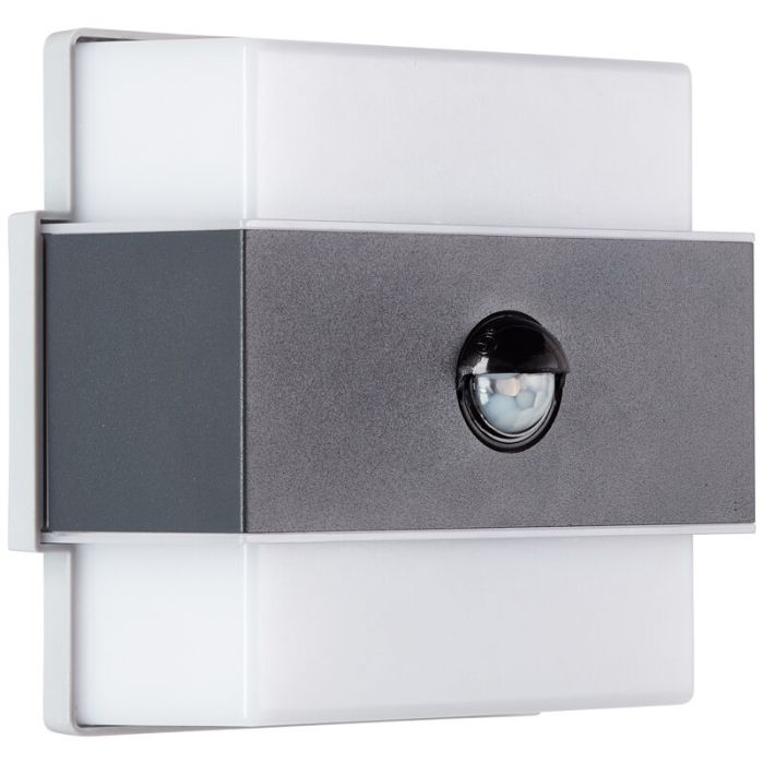 Moderne Außen Wandleuchte mit Bewegungsmelder Anthrazit, Birol, 7,5W, 4000K LED, IP44