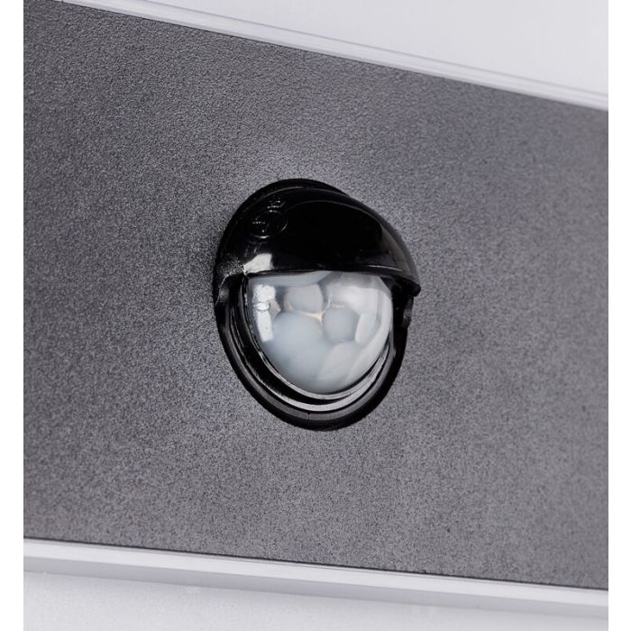 Moderne Außen Wandleuchte mit Bewegungsmelder Anthrazit, Birol, 7,5W, 4000K LED, IP44