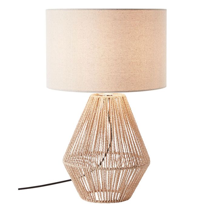 Landhaus Tischleuchte Beige, Fennie, mit Schalter