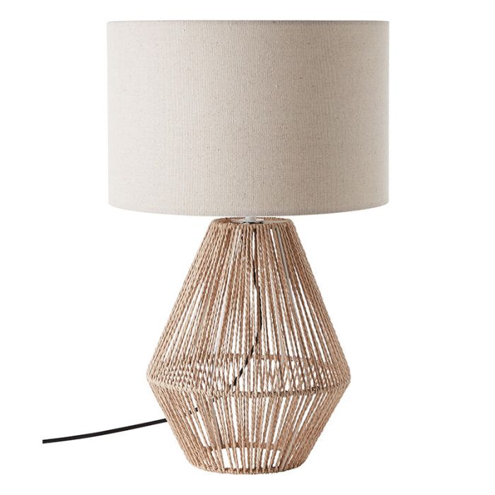 Landhaus Tischleuchte Beige, Fennie, mit Schalter