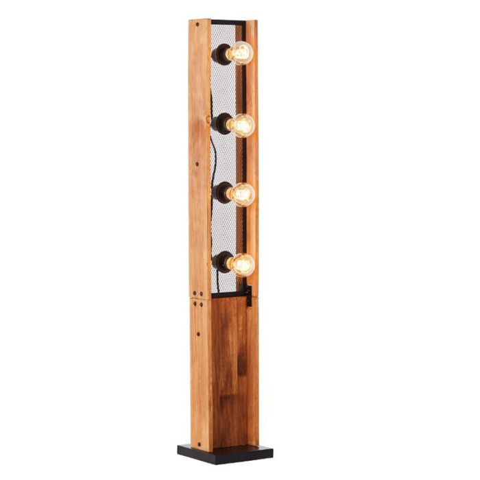 Holz Stehlampe Braun, Rasha, mit Schalter