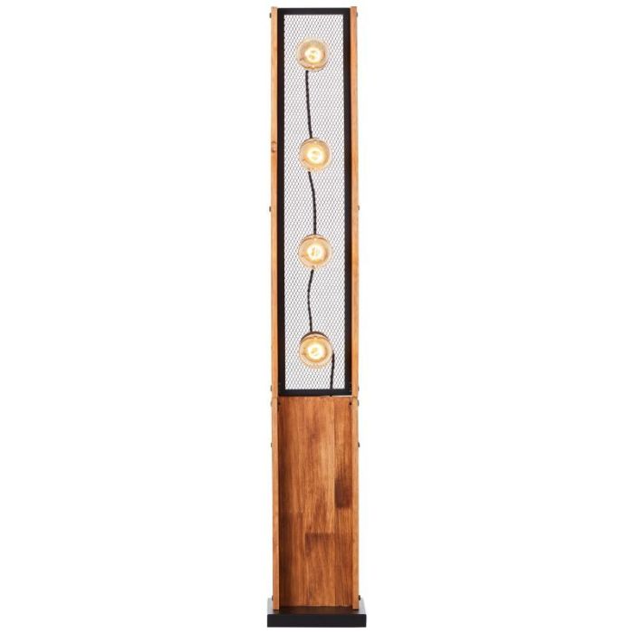Holz Stehlampe Braun, Rasha, mit Schalter